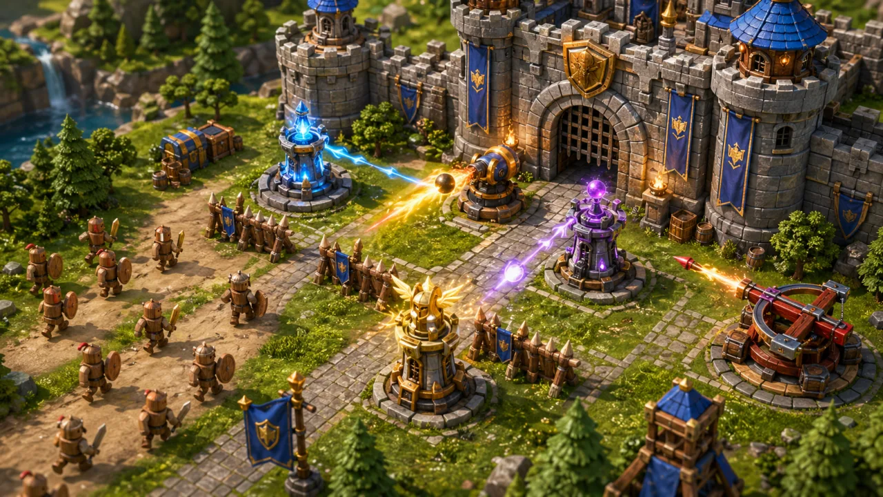 Castle Gate Defense browser gate-protection strategy game on Poket52